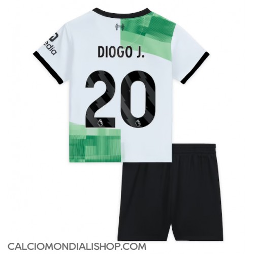 Maglie da calcio Liverpool Diogo Jota #20 Seconda Maglia Bambino 2023-24 Manica Corta (+ Pantaloni corti)